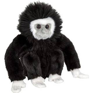 👉 Knuffel zwarte pluche kinderen Gibbon aap van 18 cm