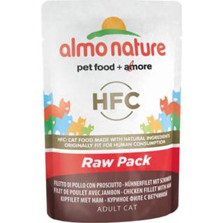 👉 Katten voer Almo Nature Cat Raw Pack Pouch 55 g - Kattenvoer Kipfilet&Ham 8001154126259