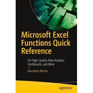 👉 Engels Microsoft Excel Functions Quick Reference 9781484266120