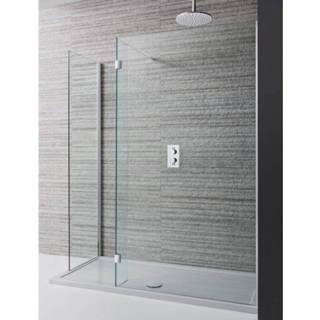 👉 Inloop douche glas zilver glans Crosswater Design New inloopdouche met hoekpaneel 80x195cm profiel helder DWDSC1400+ 5055833684953