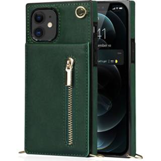 👉 FONU Fashion Portemonnee Hoesje Met Koord iPhone 11 - Groen