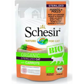 Katten voer Schesir Kat Bio Pouch 85 g - Kattenvoer Rund&Kip&Wortel 8005852144706 8005852144652