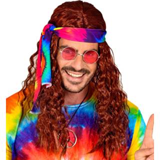 👉 Pruik bruin active hippie met hoofdband 8003558028481