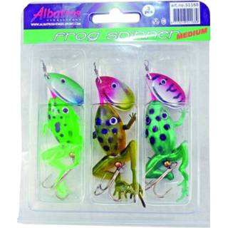 👉 Albatros Spinnerset Kikker - Baits - 11 g Groen Blauw Roze 3 stuks Roofvis 3