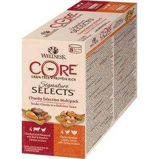 👉 Katten voer Wellness Core Signature Selects Chunky Multi-Pack - Kattenvoer Mix 8x79 g 76344106418