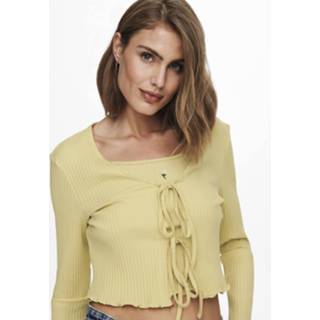 👉 Vest katoen l vrouwen geel Gebreid 'Jeanett' 5715105990341