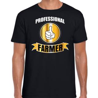 👉 Shirt active mannen zwart Professional farmer / professionele boer t-shirt heren - cadeau