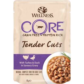 👉 Katten voer Wellness Core Tender Cuts 85 g - Kattenvoer Kalkoen&Eend 76344116608