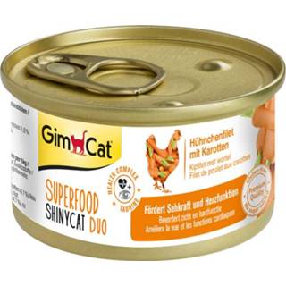 👉 Katten voer Gimcat Superfood Shinycat Duo 70 g - Kattenvoer Kipfilet&Wortel 4002064414508