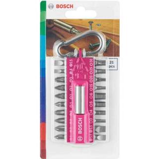 👉 Schroevendraaier roze Bosch Bosc 21-piece screwdriver bit set pink 3165140995528