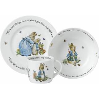 👉 Blauw Wedgwood Peter Rabbit Pieter Konijn 3 delige set 701587439855