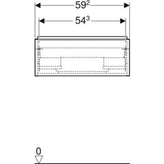👉 Wastafelonderkast eiken spaanplaat Geberit iCon 59.2x24.7x47.6cm 1 lade met softclose 502.310.jh.1 4025410942579