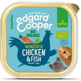 👉 Edgard&Cooper Kuipje Bio Chicken Fish Puppy - Hondenvoer - Kip Vis Wortel 100 g Biologisch