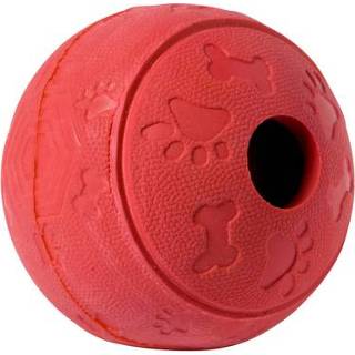 👉 Adori Rubber Speeltje Voerbal - Hondenspeelgoed - 7 cm Rood