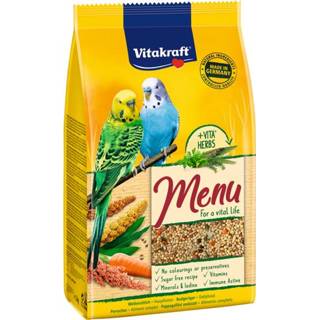 👉 Vogel voer Vitakraft Parkieten Premium Menu - Vogelvoer 1 kg 4008239214447 4008239214416