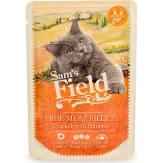 Sam's Field Cat Maaltijdzakjes True Meat Filets 85 g - Kattenvoer - Kip&Pompoen