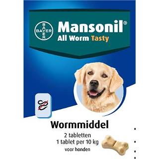 👉 Small medium mannen Mansonil All Worm Dog Tasty Small/Medium - Anti wormenmiddel 2 tab Vanaf 2.5 Kg. 1 Per 10 Kg 4007221042143