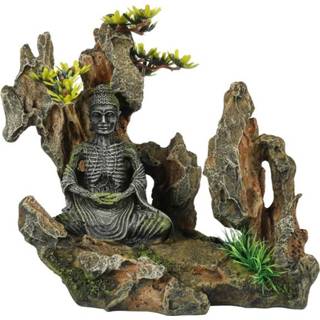 👉 Ornament Aqua Della Buddha Op Berg - Aquarium 20.2x11.3x18 cm 4047059448793