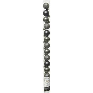 Kerstbal antraciet grijs kunststof active 14x stuks kleine kerstballen (warm grey) 3 cm