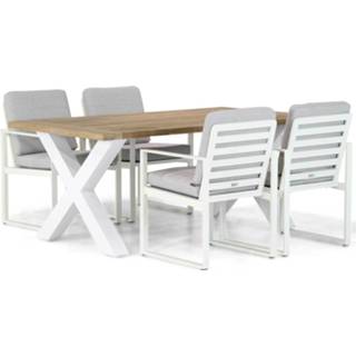 👉 Tuinset aluminium dining sets wit Santika Zaga/Cardiff 180 cm 5-delig 7434223693672