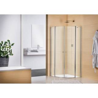 👉 Douche cabine glas zilver Sealskin Duka Multi douchecabine kwartrond 4-delig 90x90x195cm radius 55cm helder mat 4B2490CD010100 8717821033286