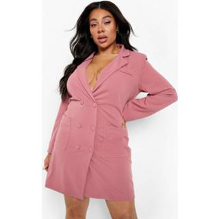 👉 Plus Oversized Getailleerde Blazer Jurk, Rose