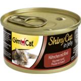 Katten voer jelly Gimcat Shinycat - In 70 g Kattenvoer Kip&Rund 4002064414591 4002064414188