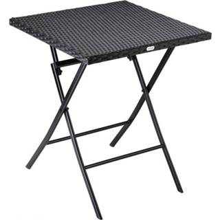 👉 Vouw tafel active zwart Casaria Vouwtafel Polyrotan Zwart, 63 x 73 cm 6011604639682