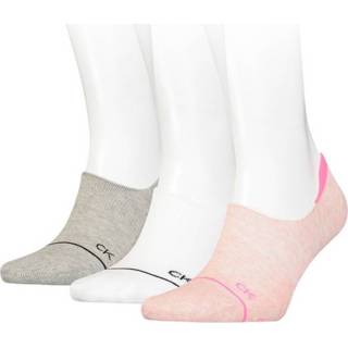 👉 Roze One Size vrouwen Calvin Klein Dames Footies High Cut 3-pack Pink Melange Combo-One (37-41) 8720245220040