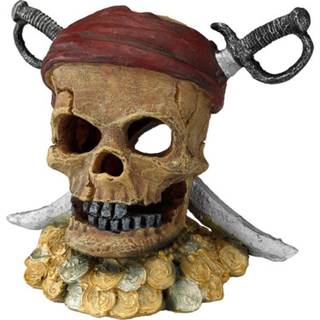 👉 Ornament Aqua Della Decor Pirate Skull Sword Head - Aquarium 21.5x16.5x20 cm 4047059430095