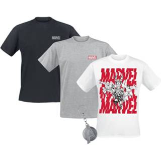 👉 Geschenkbox grijs zwart wit mannen m Marvel - T-shirt 4064854410909