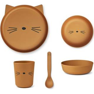 👉 Kinderservies siliconen active kinderen Liewood brody - cat golden caramel 5713370546966