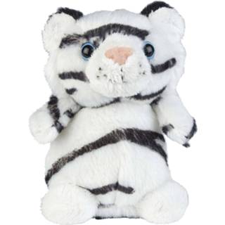 👉 Knuffel witte pluche kinderen dieren Tijger 12 cm