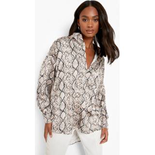 Blous snake Oversized Blouse Met Ronde Zoom,