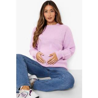 👉 Zwangerschap Gerecyclede Trui Met Crewneck, Lilac