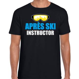 👉 Shirt active mannen zwart Apres ski t-shirt instructor heren - Wintersport Foute outfit