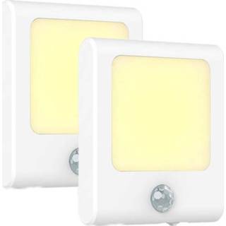 👉 Nachtlamp wit active LED Nachtlampje Stekker Met Sensor, Bewegingssensor, Dimbaar, Warm Wit, 2 Stuks 8720211271748