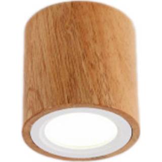 👉 Opbouwspot wit bamboe hout active LED 3W Rond, Hout, Ã95x100mm, Dimbaar, Warm 8720211271755