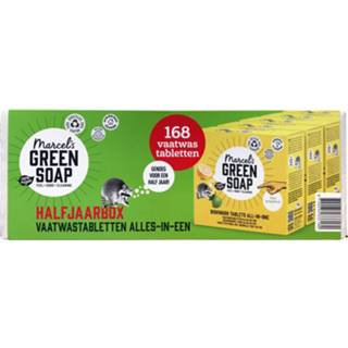 👉 Marcel's Green Soap Vaatwastabletten Grapefruit&Limoen Halfjaar Verpakking 168 stuks