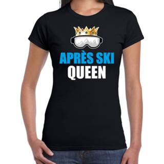 👉 Shirt koningin|queeen| active vrouwen zwart Apres ski t-shirt Queen dames - Wintersport Foute outfit