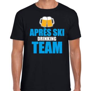 👉 Shirt active mannen zwart Apres ski t-shirt drinking team bier heren - Wintersport Foute ou