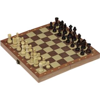 👉 Schaakbord houten Opvouwbaar 30 X Cm Inclusief Schaakstukken - Denkspellen 8720576695098