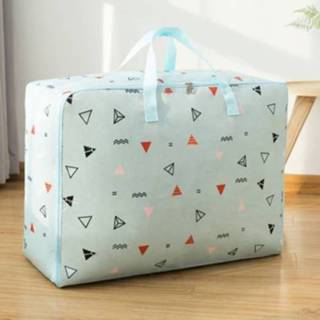 👉 Opbergtas blauwe active Oxford Doek Quilt Vochtbestendige&Waterdichte Rits Draagbare Bewegende Bagage Tas, Specificatie: 55x33x20cm (Blauwe Driehoek)