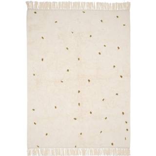 👉 Vloerkleed katoen jongens kinderen Kinderkamer Pure Dot Naturel Olijf - Fair Trade | Gerecycled 120 x 170 cm 8720168532015