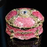 👉 Opbergdoos roze metalen diamanten active Ovale Sieraden Verjaardag Huwelijkscadeau, Maat: 11x7.5x7cm (Roze)