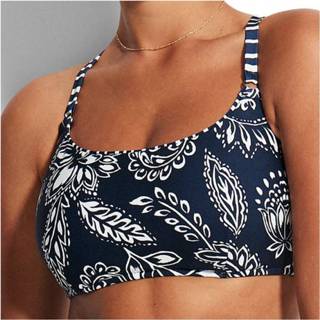 👉 Seafolly - Women's Folklore F Cup Halter Bra - Bikinitop maat 16, bruin/grijs/zwart