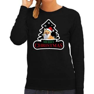 👉 Active vrouwen zwart Dieren kersttrui spaniel dames - Foute honden kerstsweater