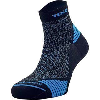 Hard loop sokken uniseks XL blauw zwart Teko - Ecorun Mini Crew Light Half Cushion Hardloopsokken maat XL, zwart/blauw 5060695150980