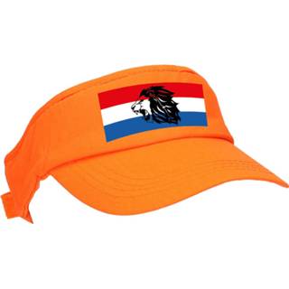 👉 Zonneklep oranje katoen Supporter / Koningsdag Met Nederlandse Vlag En Leeuw Voor Ek/ Wk Fans - Verkleedhoofddeksels 8720576272350