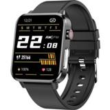 👉 Smartwatch active rood blauw zwart E86 1,7 inch TFT-kleurenscherm IP68 waterdicht smartwatch, ondersteuning voor bloedzuurstofbewaking / lichaamstemperatuurbewaking AI medische diagnose, stijl: TPU-riem (zwart)